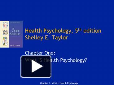 PPT – Health Psychology, 5th edition Shelley E' Taylor PowerPoint ...