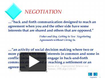 PPT – NEGOTIATION PowerPoint Presentation | Free To View - Id: Fee6e-ZDc1Z