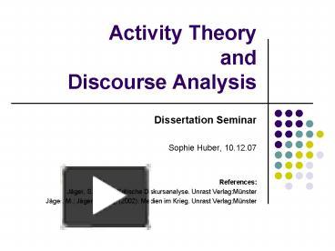 PPT – Activity Theory and Discourse Analysis PowerPoint presentation ...