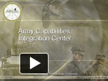 PPT – Army Capabilities Integration Center PowerPoint presentation ...