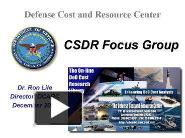 PPT – CSDR Focus Group PowerPoint presentation | free to view - id ...