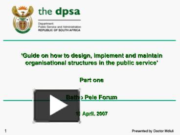 PPT – Guide on how to design, implement and maintain organisational ...