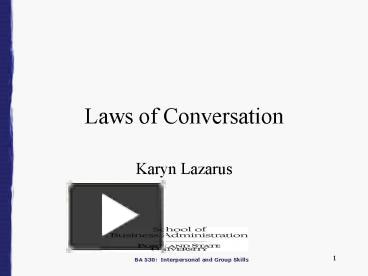 PPT – Laws of Conversation PowerPoint presentation | free to view - id ...