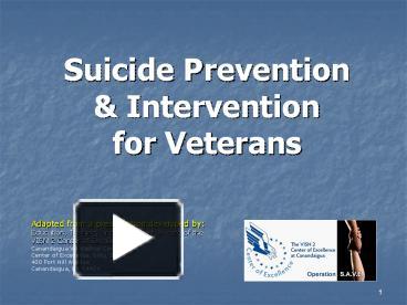 PPT – Suicide Prevention PowerPoint presentation | free to view - id ...