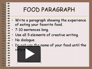 PPT – FOOD PARAGRAPH PowerPoint presentation | free to view - id ...