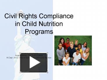 PPT – Civil Rights Compliance in Child Nutrition Programs PowerPoint ...