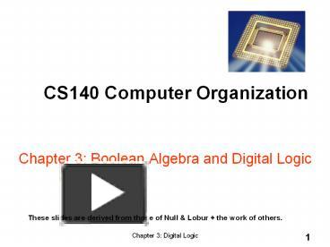 PPT – Chapter 3: Boolean Algebra And Digital Logic PowerPoint ...