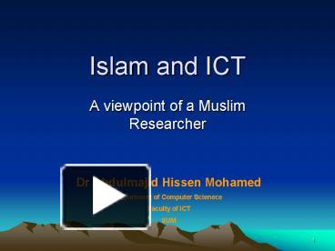 Ppt Islam And Ict Powerpoint Presentation Free To View Id 1a3fb9 Zdc1z