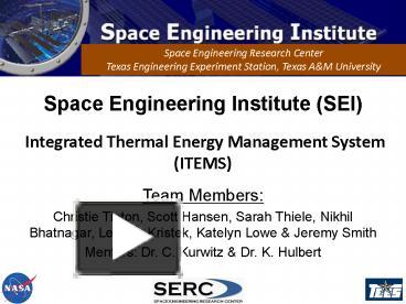 PPT – Space Engineering Institute SEI PowerPoint presentation | free to ...