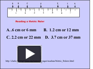 PPT – Reading a Metric Ruler PowerPoint presentation | free to view ...