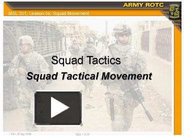 PPT – Squad Tactical Movement PowerPoint presentation | free to view ...