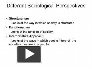 PPT – Different Sociological Perspectives PowerPoint presentation ...