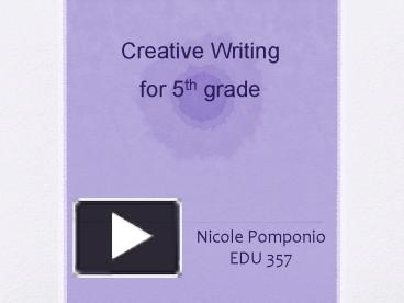 creative writing ppt grade 5