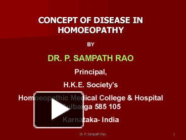 PPT – CONCEPT OF DISEASE IN HOMOEOPATHY PowerPoint presentation | free ...