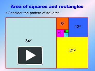 PPT – Area of squares and rectangles PowerPoint presentation | free to ...