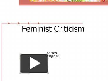 PPT – Feminist Criticism PowerPoint presentation | free to view - id ...