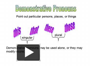 PPT – Demonstrative Pronouns PowerPoint presentation | free to view ...