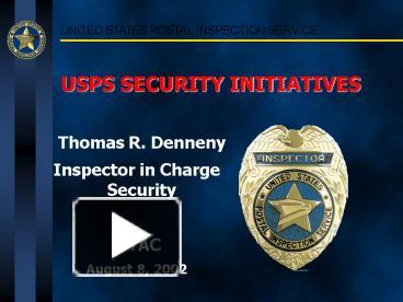 PPT – USPS SECURITY INITIATIVES PowerPoint presentation | free to view ...