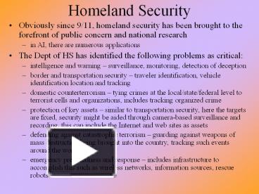 PPT – Homeland Security PowerPoint presentation | free to download - id ...