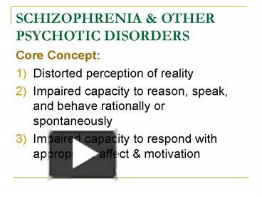 PPT – SCHIZOPHRENIA PowerPoint presentation | free to download - id ...