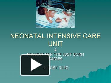 PPT – NEONATAL INTENSIVE CARE UNIT PowerPoint presentation | free to ...