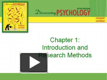 PPT – Chapter 1: Introduction and Research Methods PowerPoint ...