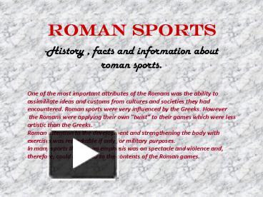 PPT – Roman sports PowerPoint presentation | free to download - id ...