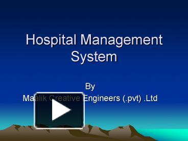 PPT – Hospital Management System PowerPoint presentation | free to view ...