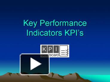 PPT – Key Performance Indicators KPI PowerPoint presentation | free to ...