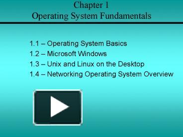 PPT – Chapter 1 Operating System Fundamentals PowerPoint presentation ...