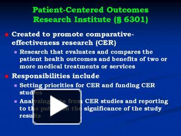 PPT – Patient-Centered Outcomes Research Institute ( PowerPoint ...