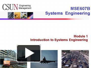 PPT – Module 1 Introduction To Systems Engineering PowerPoint ...