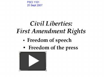 PPT – Civil Liberties: First Amendment Rights PowerPoint presentation ...