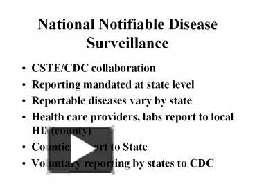 PPT – National Notifiable Disease Surveillance PowerPoint presentation ...