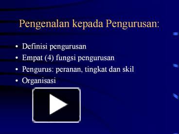 PPT - Pengenalan kepada Pengurusan: PowerPoint presentation  free 