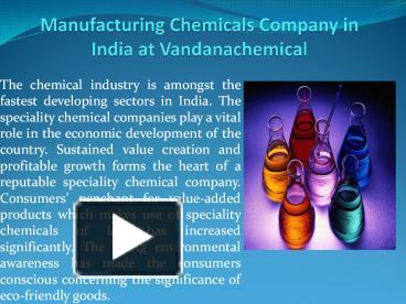 PPT – Manufacturing Chemicals Company in India at Vandanachemical ...