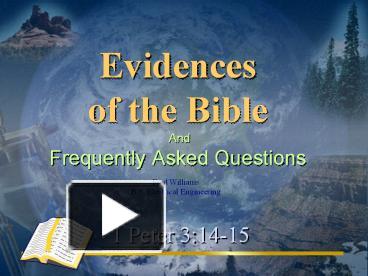 PPT – Evidences of the Bible And Frequently Asked Questions PowerPoint ...