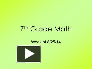 PPT – 7th Grade Math PowerPoint presentation | free to view - id ...