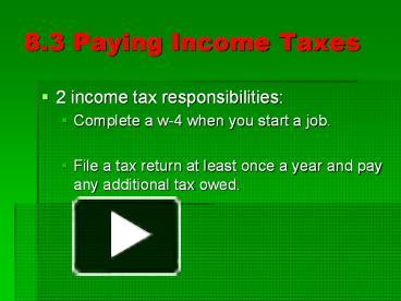 PPT – 8.3 Paying Income Taxes PowerPoint presentation | free to ...