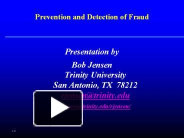 PPT – Prevention and Detection of Fraud PowerPoint presentation | free ...