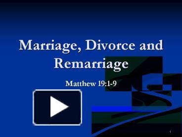 PPT – Marriage, Divorce and Remarriage PowerPoint presentation | free ...