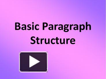 PPT – Basic Paragraph Structure PowerPoint presentation | free to ...