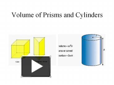 PPT – Volume of Prisms and Cylinders PowerPoint presentation | free to ...