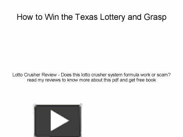 Lotto Crusher System Pdf Download