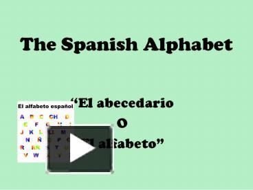 PPT – The Spanish Alphabet PowerPoint presentation | free to view - id ...