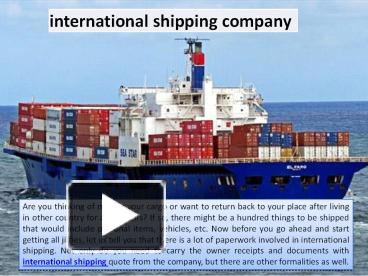 PPT – international shipping company PowerPoint presentation | free to ...