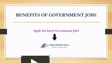 PPT – Benefits of Government Jobs PowerPoint presentation | free to ...