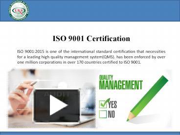 PPT – What is ISO 9001:2015 Quality Management System Certification ...