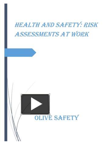 PPT – Health And Safety: Risk Assessments At Work PowerPoint ...