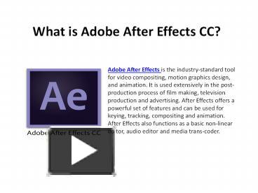 PPT – FAQ for Adobe After Effects PowerPoint presentation | free to ...